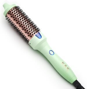 61f3OMvoGWL._AC_SL1500_.jpg K&K Pro Thermal Brush, 1 1/2 Inch Ionic Heated Round Brush for Blowout Look, Tourmaline Ceramic Hot Bristle Get Natural Curls, Creates Salon-Quality Blowouts, Dual Voltage for Travel