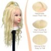 Mannequin Head with Real Human Hair 80% 26 Inch Hair Mannequins to Practice on Doll Heads for Hair Styling with Clamp and Tools Cosmetology Mannequin Head（ #613 Blond）