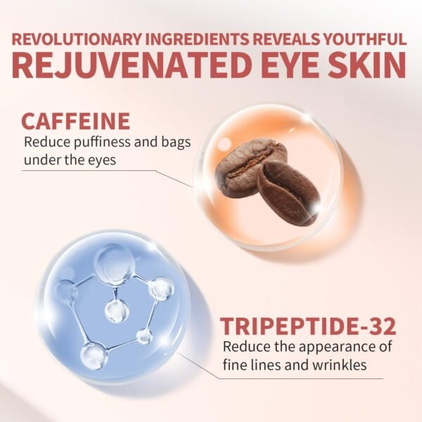 61ft0gVc4dL._SL1500_.jpg Anti-Aging Caffeine Eye Cream with Metallic Applicator, Eyebag Remover, Under Eye Cream Skin Care Anti-Wrinkles, Fine Lines, Dark Circles, 0.6 OZ