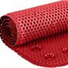 Deluxe Bathtub Mat Non Slip, Soft Foam Bath Mats for Bathroom Tub, Bathtub Mat with Drain Holes, Suction Cups- 36” X 17” - Red