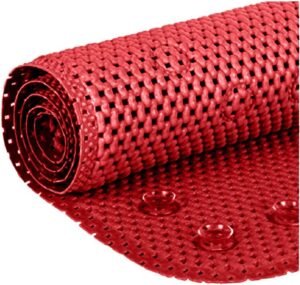 Deluxe Bathtub Mat Non Slip, Soft Foam Bath Mats for Bathroom Tub, Bathtub Mat with Drain Holes, Suction Cups- 36” X 17” - Red
