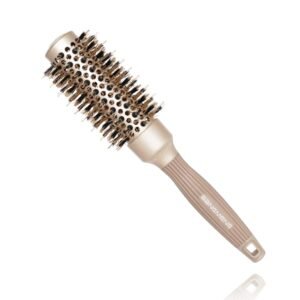 61gZugCQRiL._SL1008_.jpg Round Barrel Anti-Static Hair Brush with Boar Bristles, Nano Thermal Ceramic Ionic Tech | For Extra Shine | Protect Hair, Enhance Texture, For Straightening & Drying (1 1/4 inch)