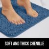 GORILLA GRIP Bathroom Rug Sets, Soft Chenille 2 Piece Area Rugs Set, Toilet Base Mat and 30x20 Carpet, Absorbent Microfiber Washable Mats Dry Quickly, Home Décor and Bath Room Accessories, Blue