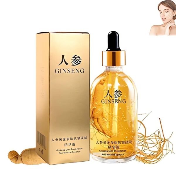 One Ginseng Per Bottle-Ginseng Gold Polypeptide Anti-Ageing Essence, Ginseng Polypeptide Anti-Ageing Essence, Ginseng Polypeptide Essence, Ginseng Serum Korean Anti Aging, Ginseng Anti Ageing, Ginseng Anti-Wrinkle Essence for Women
