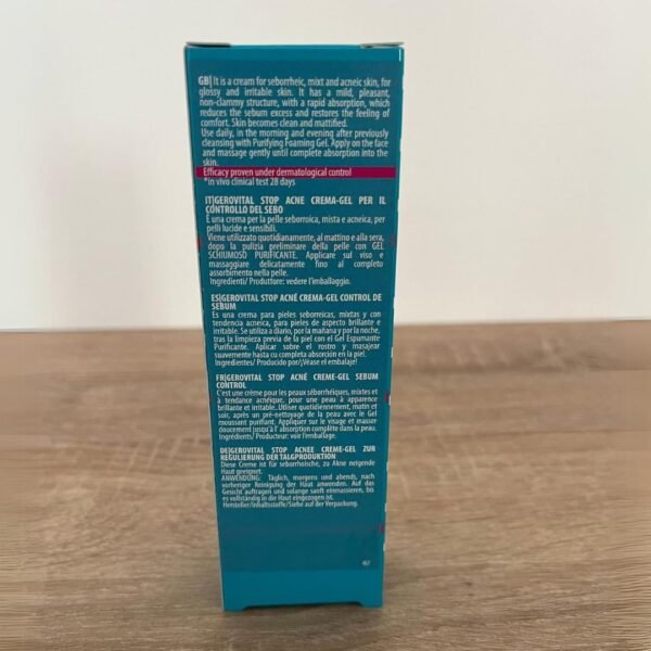 GEROVITAL STOP ACNE Sebum Control Face Cream-Gel, Mattifying and Anti-Irritant Effect, Reduces Sebum Secretion, Unblockes Pores, 50 ml