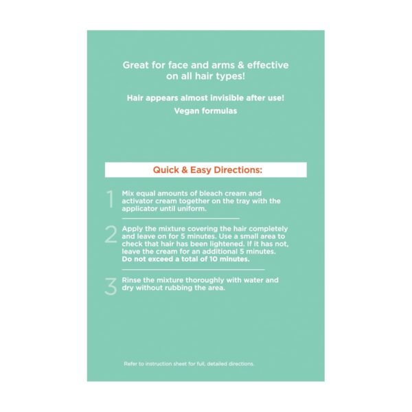 Sally Hansen Bleach Cream for Facial Hair & Body Hair, Vegan Formula, Enriched with Glycerin, All Skin Types, Pack of 2 (Package May Vary)