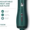 61hHFL2H7yL._AC_SL1500_.jpg IG INGLAM Hair Dryer Brush, 4-in-1 Detachable Blow Dryer Brush, Ionic Diffuser Hair Dryer & Styler Volumizer with Oval Titanium Barrel, One-Step Hot Air Blowout Brush, Dark Green