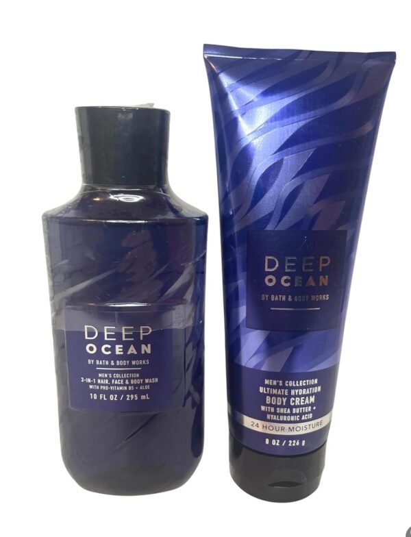 Bath & Body Works Men's Deep Ocean Ultimate Hydration Body Cream and Body Gel Wash 2 Piece Set
