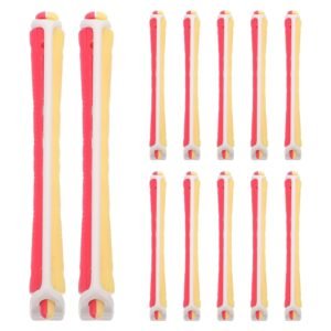 12Pcs Perm Kit - Hair Rollers for Wavy Styling, Perm Rods, Colored Styling Tools - Red