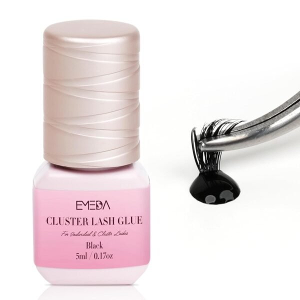 Sensitive Open Eyes Lash Extensions Glue Lasting for 10-15 Days, 3s Strong Hold/Waterproof Eyelash Adhesive for Sensitive Eyes & DIY Individual & Clusters & Semi-Permanent Lash Extensions (5ml Black)