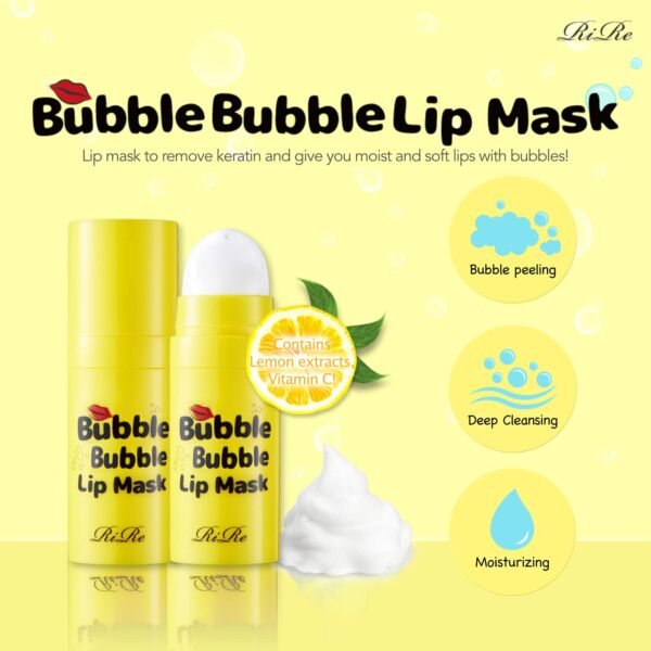 61hlLiN0LqS._SL1500_.jpg RIRE Bubble Bubble Lip Mask 12ml / 0.4oz | Remove Dead Skin Bubble Scrub for Lip, Moisturizing, Supply Vitamin C