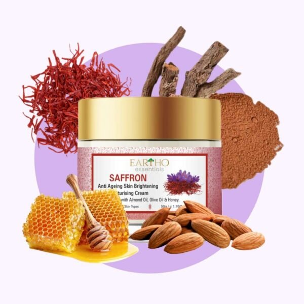 Ayurvedic Saffron Anti Ageing Brightening Moisturising Cream with Almond & Honey 50g