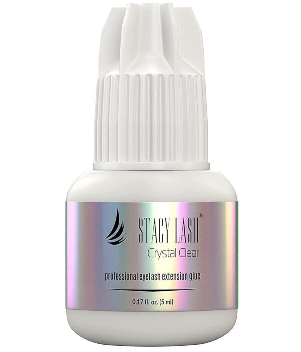 61hqz3lt48L._SL1500_.jpg Crystal Clear Eyelash Extension Glue Stacy Lash (0.17fl.oz/5ml)/1 Sec Drying Time/Retention – 8 Weeks/Transparent Adhesive/Professional Supplies