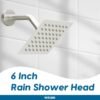 WRISIN Tub Shower Faucet Set, Brushed Nickel Shower Valve Kit with 6 Inch Showerhead, Bathtub Faucet Set