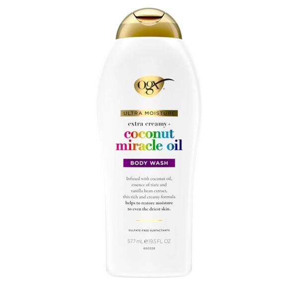 OGX Extra Creamy + Coconut Miracle Oil Ultra Moisture Body Wash, 19.5 Fl Oz