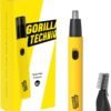 Gorilla Technique Nose Ear Hair Trimmer for Men, Rechargeable 2-in-1 Trimmer for Nose Ear Eyebrow Hair Removal, No Pull No Snag Grooming with High-Speed 10,000rpm Motor, 2 Heads