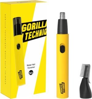 61iN0uvejfL._AC_SL1500_.jpg Gorilla Technique Nose Ear Hair Trimmer for Men, Rechargeable 2-in-1 Trimmer for Nose Ear Eyebrow Hair Removal, No Pull No Snag Grooming with High-Speed 10,000rpm Motor, 2 Heads