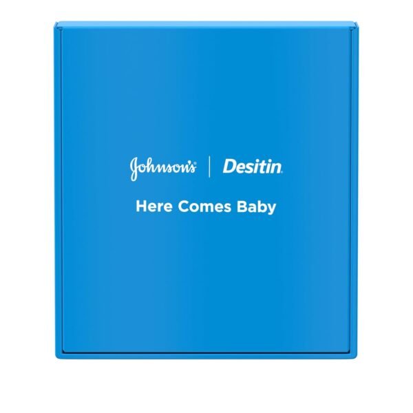 Johnson's Baby Here Comes Baby Gift Set, Baby Essentials for New Parents with Moisturizing Lotion, Bedtime Bath, Body Wash & Shampoo, Hand & Face Wipes, & Diaper Rash Cream, 5 Items