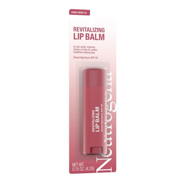 61j1uNcrKPL._SL1500_.jpg Neutrogena Revitalizing Tinted Lip Balm Broad Spectrum SPF 20 Sunscreen, Moisturizing Lip Balm with a Sheer Tint for Softer, Smoother, Healthier-Looking Lips, Sheer Sunny Berry 30, .15 oz
