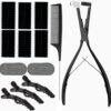 61jNLb6N7zL._AC_SL1500_.jpg Tape in Hair Extension Tools Kit, Professional Flat Surface Stainless Steel Tape in Hair Extensions Sealing Clamp Plier, Hair Clips, Hair Extensions Styling Tools-Black