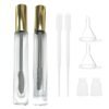 Empty Mascara Tube and Wand Glass, 3PCS 10ml Empty Mascara Tube and Lip Gloss Tubes, Lash Spoolies with Tube, Eyelash Growth Packing Tube Container for Home and Travel (A)