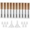 GTHER 10PCS 10ML Empty Mascara Tube Bottle with Eyelash Wand & Rubber Inserts & Funnels Set for Castor Oil/Eyelash Growth Oil, DIY Mascara Eyelash Cream Container with Cap, Matte Gold