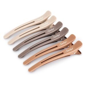 61jm3SgH-OL._SL1500_.jpg Sndyi 6pcs Neutral Sectioning and Styling Clips - Non-Slip Duck Billed With Silicone Band for Salon, Hairdresser, Barber Use
