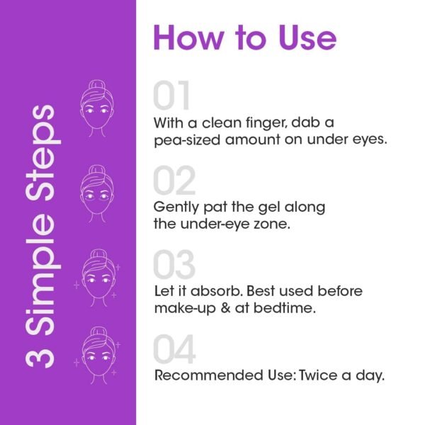 TAC Bakuchiol Under Eye Gel Cream - Dark Circles Removal, Retinol Formula with Potato Starch - Wrinkle Lift, Anti-Ageing Solution for Men & Women, For Dry & Puffy Eyes - 25