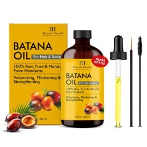 Botanic Hearth Dr Sebi Batana Oil For Hair Growth & Scalp Treatment – Lightweight Hair Oil (2 Fl Oz Glass Bottle) | 100% Pure, Unrefined Oil From Honduras | Strengthens & Adds Volume