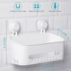 Budget & Good Shower Caddy Suction Cup No-Drilling Removable Bathroom Organizer Storage Heavy Duty Shelf Basket for Bath Shampoo Conditioner - White