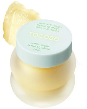 61k97-i1sOL._SL1500_.jpg TOCOBO Lemon Sugar Lip Mask – Korean Vegan Lip Scrub & Overnight Exfoliating Treatment for Dry, Chapped Lips – Hydrating, Plumping, Smoothing – Glazed Balm Texture, Non-Sticky, 0.68oz