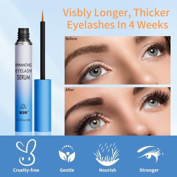 Lash Serum 4ml Nourishing Eyelash Serum Gentle Moisturizing Lash Serum for Thick Long Natural Eyelashes No Irritating