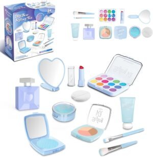 Makeup Kit Play Set, Pretend Makeup Toys for Girls Gifts 3-5 Years Old (Not Contains Real Cosmetics)