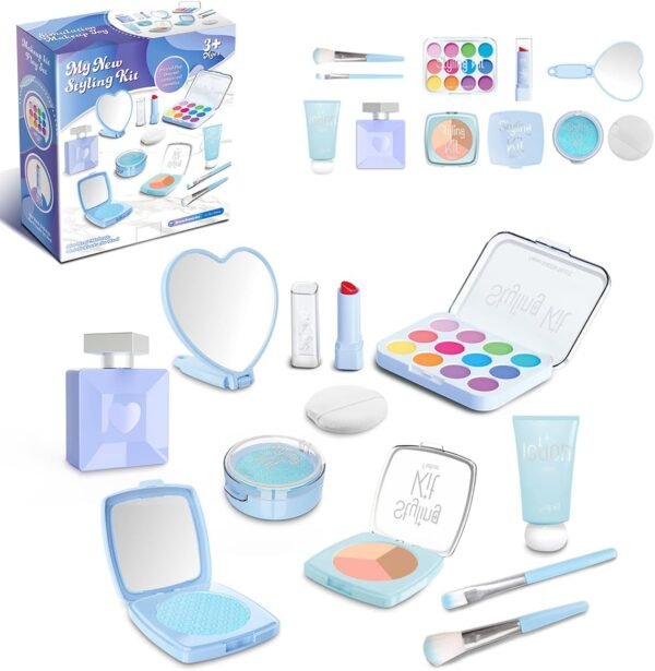 Makeup Kit Play Set, Pretend Makeup Toys for Girls Gifts 3-5 Years Old (Not Contains Real Cosmetics)
