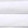 Amazon Basics 2 Piece Quick-Dry Oversize Bath Towel, 100% Cotton, White, 54" x 30"
