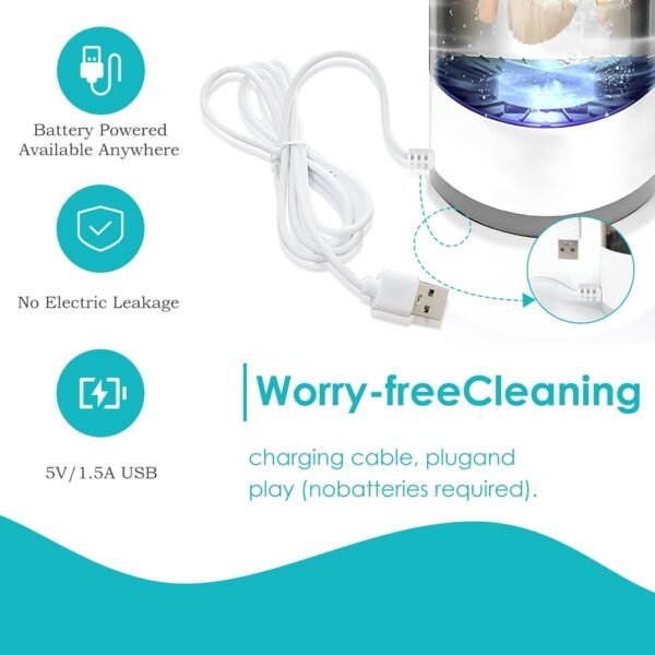 Electric Makeup Brush Cleaner - Quick Efficient Makeup Brush，Automatic Cosmetic Brush Cleaner Makeup Brush with Brush Clean Mat,Portable Compact Design for Travel