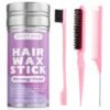 61knBMiQf5L._SL1500_.jpg Hair Wax Stick & Slick Back Hair Brush for Tame Flyaways, Frizz, Sleek Ponytail, Buns | Pomade/Balm/Gel Stick for Woman, Styling Accessories for Girls, Kids