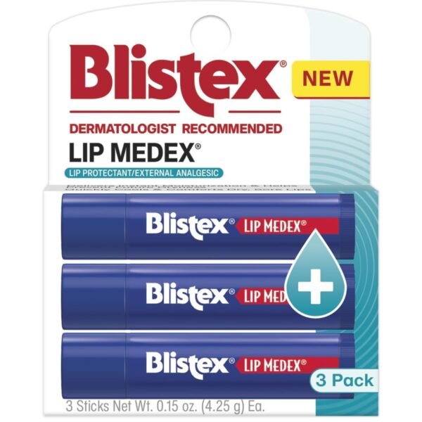 61koiyleApL._SL1500_.jpg Blistex Lip Medex Stick, 3 Count, 0.15 oz Each, Advanced Hydration, Medicated Relief with Cooling, Soothes and Protects, Restores Healthy Moisture Balance to Lips, 1 Pack