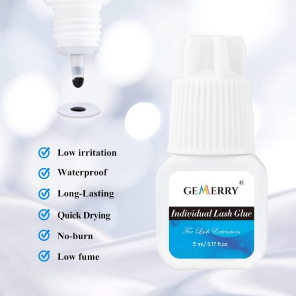 61ku2gtJC0L._SL1500_.jpg Individual Lash Glue 5ML Long Lasting Eyelash Adhesive for Self Application and Cluster Extensions - Black