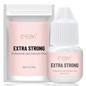 EMEDA Professional Lash Extension Glue - 0.5S/1S/2-3S/ Fast Drying/Strong Hold/Waterproof/Hypoallergenic/Latex-Free Eyelash Glue for Individual Lashes 7 Weeks Long Lasting(Black 0.17 fl.oz 1-2 sec)
