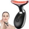 Red Light Therapy for Face, Face and Neck Massager, Wrinkle Remover with Red Light Therapy for Skin Care, Cleansing, Rejuvenating, and Smoothing (Black)