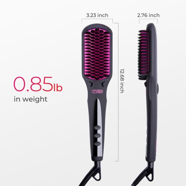 61l8NRI8G6L._AC_SL1500_.jpg TYMO Ionic Hair Straightener Brush - One-Step Hair Straightener for Women, Straightening Brush with Negative Ions, 16 Temp Settings, LCD Display, Dual Voltage, Hot Comb Flat Iron for Frizz-Free Styles