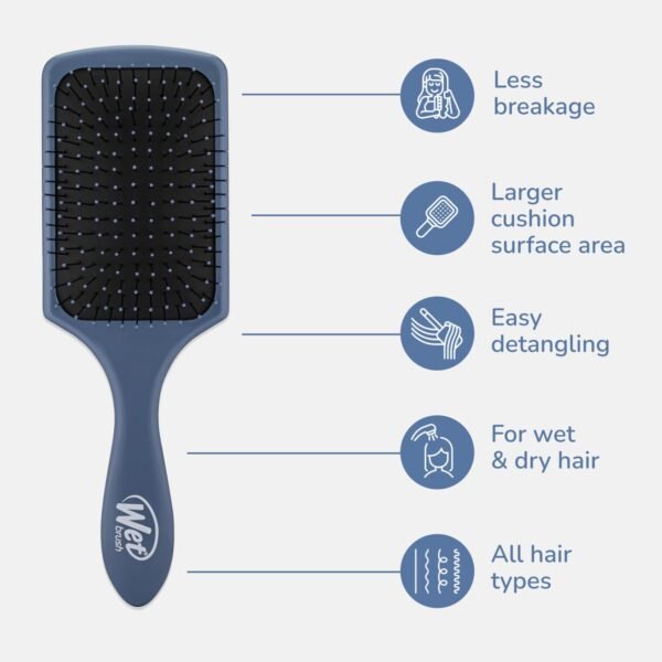 61lTKD780ZL._SL1500_.jpg Wet Brush Paddle Detangler Hair Brush, Elemental Blue, Ultra-Soft IntelliFlex Bristles with AquaVent Design, Great For Treatment & Mask Application, Women, Men, Wet, Dry and Damaged Hair