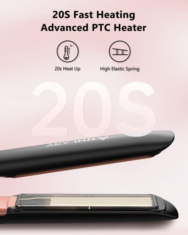 61lUIZNfpcL._AC_SL1500_.jpg Hair Straightener, 1 Inch Flat Iron Straightener and Curler 2 in 1, Titanium Ceramic Ionic Dual Voltage Straightener with Anti-Iron Silicone for Less Frizz, Shinier & Smoother Hair
