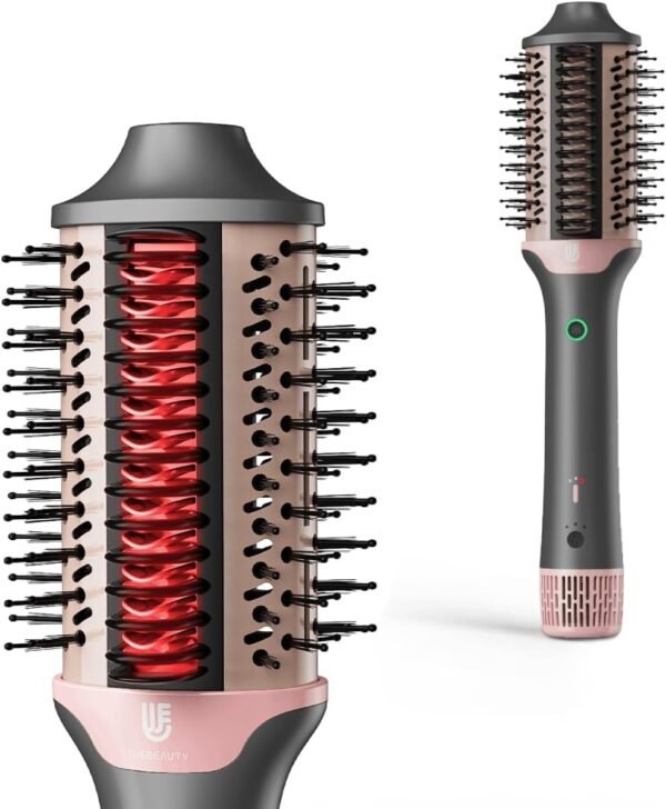 61m-Nn7MgSL._AC_SL1198_.jpg Blow Dryer Brush Hair Straightener: High Speed Hot Air Styler 110,000 RPM for Fast Drying Straightening Volumizing, One Step Volumizer with PTC Smoothing Comb Negative Ion for Silky Frizz-Free (Gold)