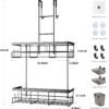 Over the Door Shower Caddy Hanging: Black Rustproof Shower Organizer over the Door - No Drilling Bathroom Rack for Inside