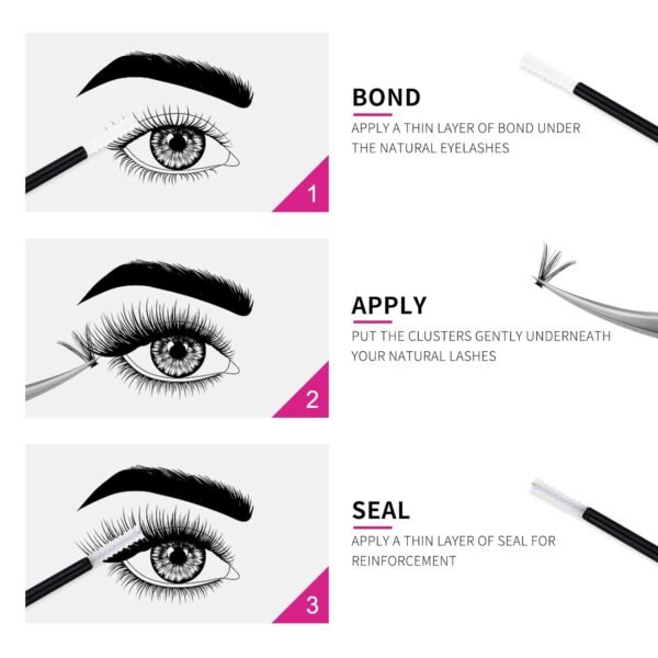 61mJ3kavIgL._SL1500_.jpg FADLASH Lash Bond and Seal 10ml Individual Lashes Glue and Seal Super Strong Hold DIY Lash Extension Kit Hold 48-72 Hours Waterproof Cluster Lash Glue Eyelash Extension Kit