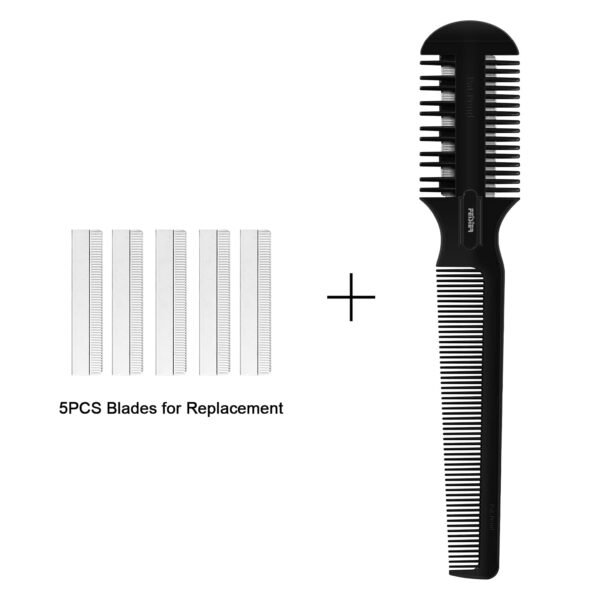 61mYAuBs46L._SL1500_.jpg Hair Cutting Comb - Double Edge Razor for Thin and Thick Hair Trimming and Styling with 5 PCS Spare Blades