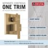 Delta Modern 14 Series Square Rain Shower System Faucet Set, Rainfall Brushed Gold Shower Head and Handle Set, Valve Trim Kit, 10 Inch, Champagne Bronze 342701-CZ