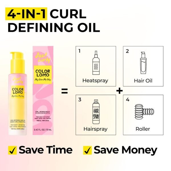 Styling & Curl Defining Oil Serum | 24-Hour Touchable Hold Hair Oil for Natural & Styled Curly Hair l Heat Thermal Protection, Creates Smooth, Shiny, Lightweight Hair